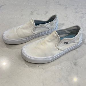 White Vans Slip Ons